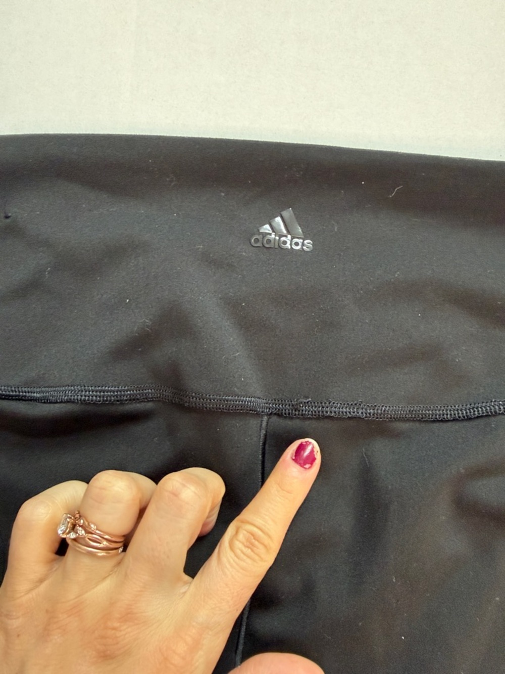 Adidas High-Rise Workout Leggings Cropped Black size Large - Picture 9 of 13
